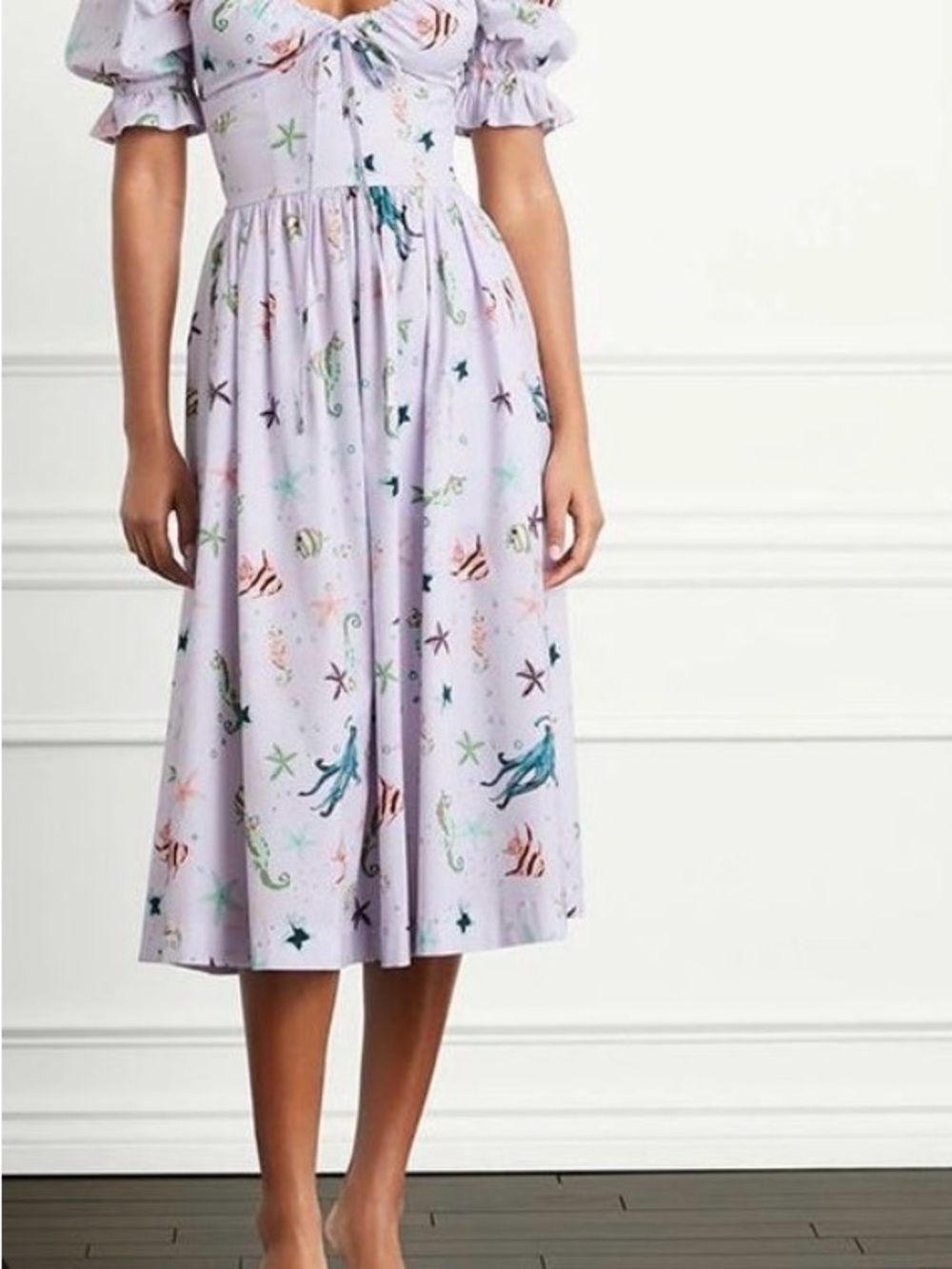 HILL HOUSE THE OPHELIA LAVENDER SEA CREATURES DRESS SIZE S